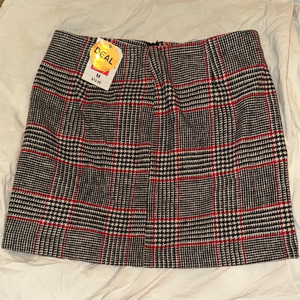 Forever 21 Checkered Pencil Skirt - Black, White, Red
